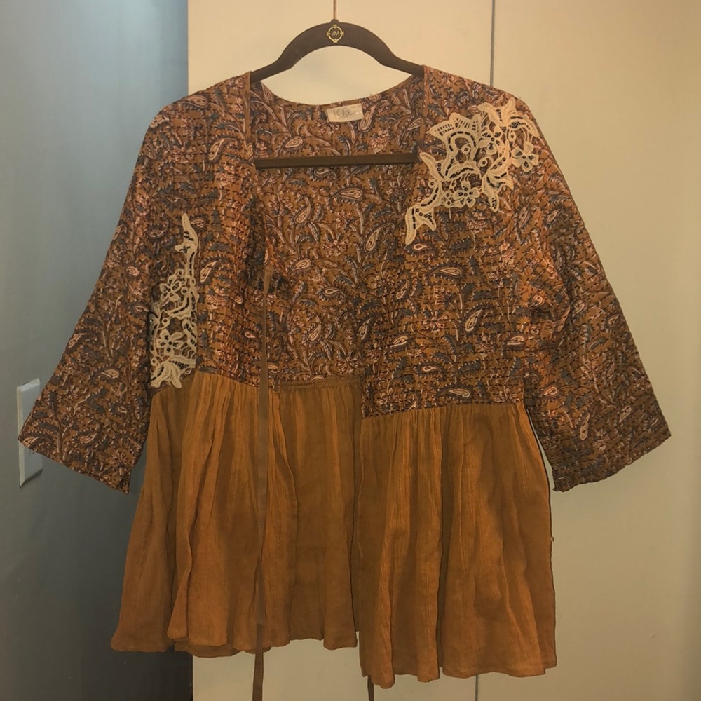 LOGO by Lori Goldstein Embroidered Cardigan